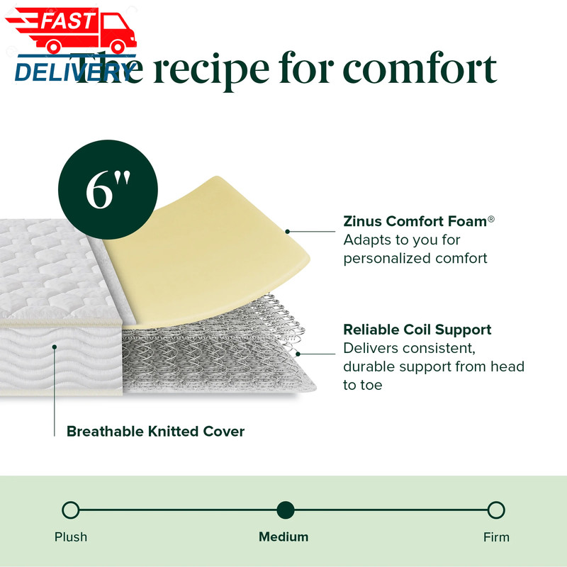 6" Basic Tight Top Bonnell Innerspring Mattress, Twin XL gallery