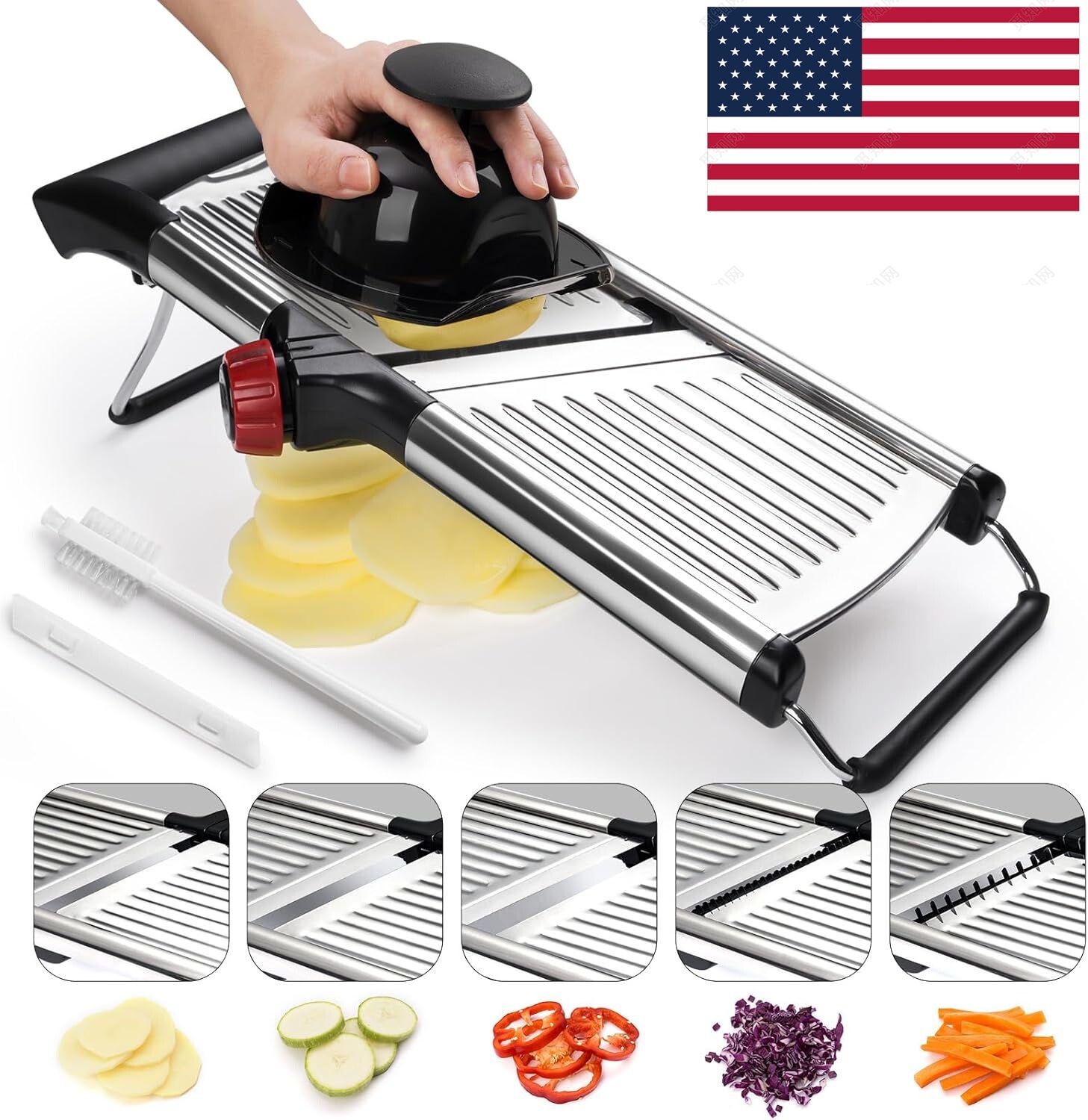 X Home Adjustable Mandoline Slicer Stainless Steel Vegetable Chopper Food Cutter gallery