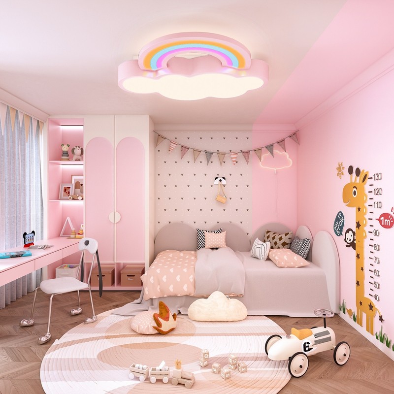 20'' Cloud Rainbow Ceiling Light Fixture Dimmable Flush Mount LED Ceiling Lamp gallery