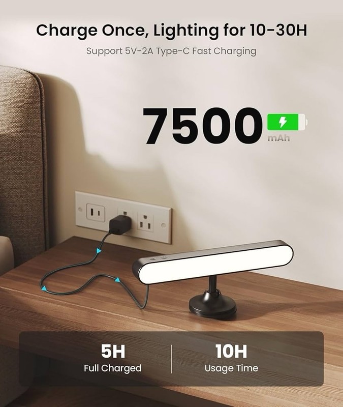 Rechargeable Wall Sconces LED Wall Lights with 7500Mah Battery Lamp for Bedroom gallery