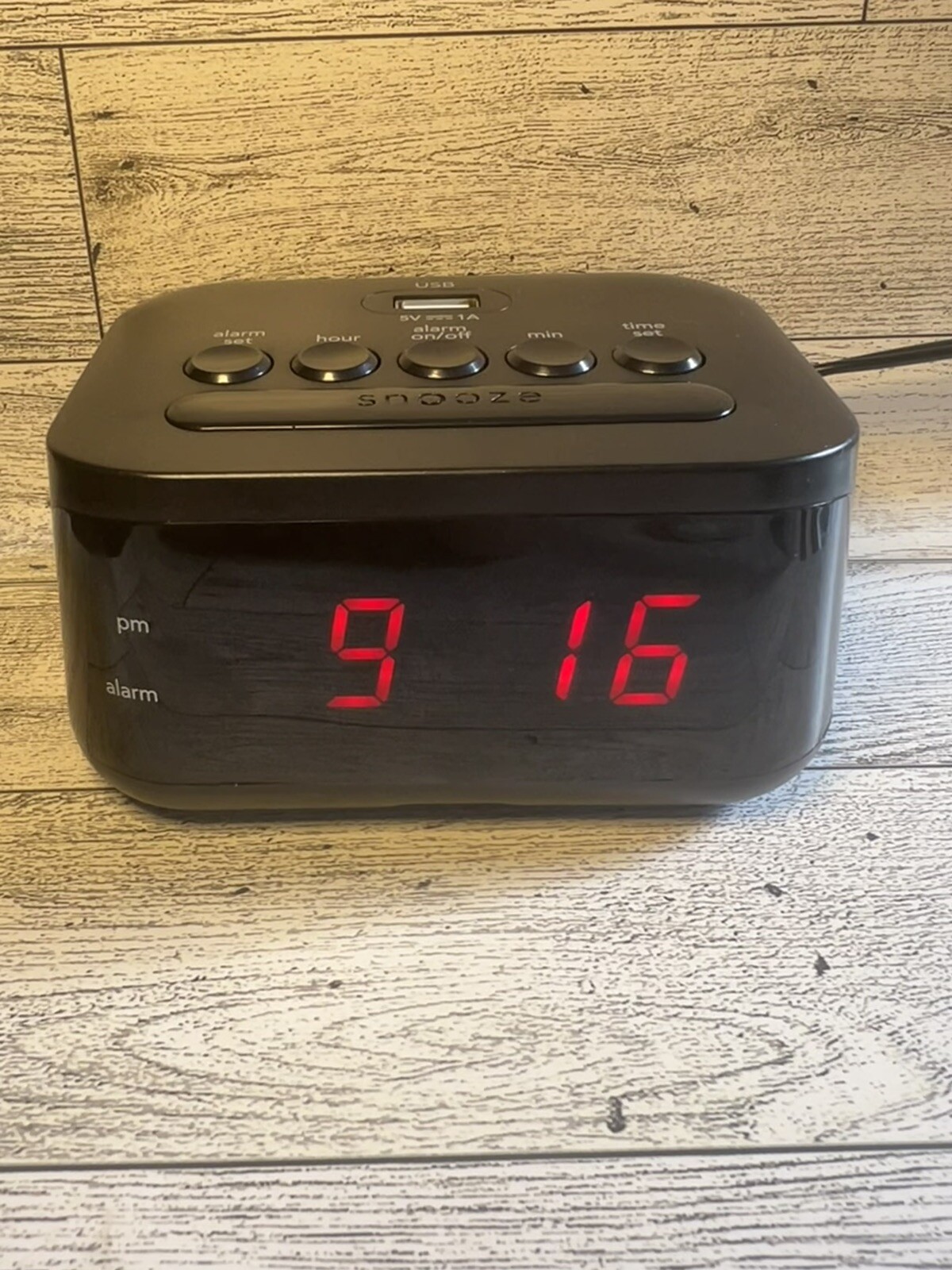 Sharp 5” Intertek Alarm Clock with Display USB Battery Backup Time Set SPC-235 gallery