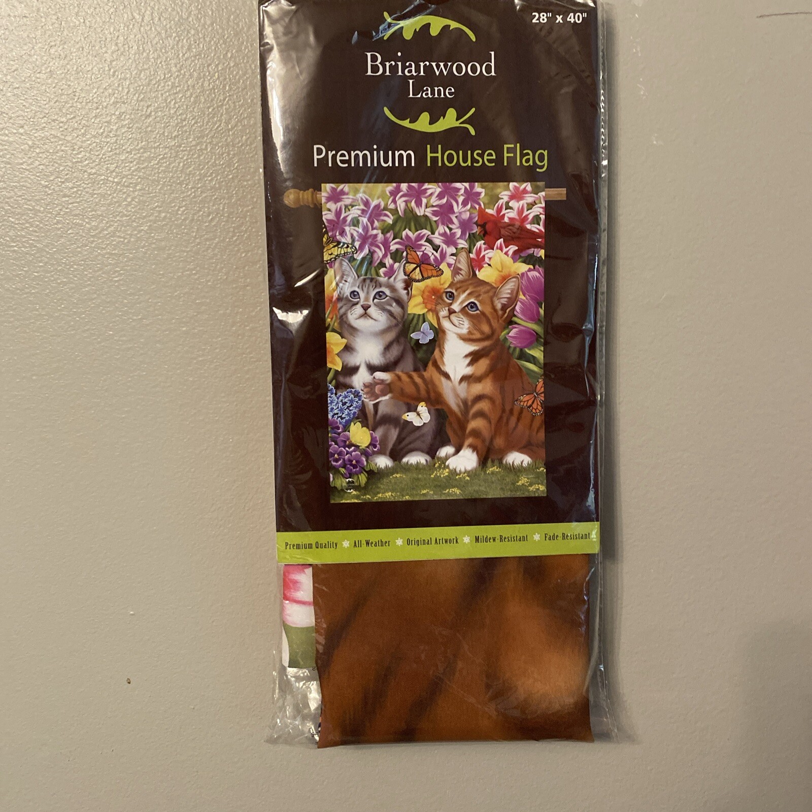 Garden Kittens Spring House Flag Cats Floral 28" x 40" Briarwood Lane gallery