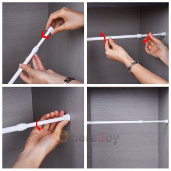 24-44 in. Adjustable Spring Tension Curtain Rod, 5/8 in. Diameter Steel Tube LOT gallery