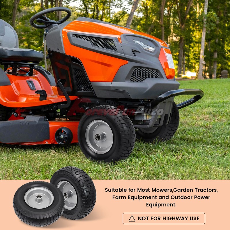 2pcs 13x5-6 Flat Free Tire & Wheel Solid Turf Lawn Mower,3/4" or 5/8" Bearing gallery
