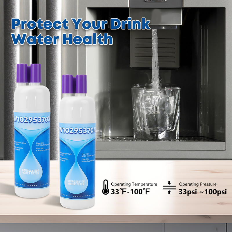 6Pack Replacement Refrigerator water filter 10295370A WHR1RXD1 KAD1RXD1 P8RFWB2L gallery