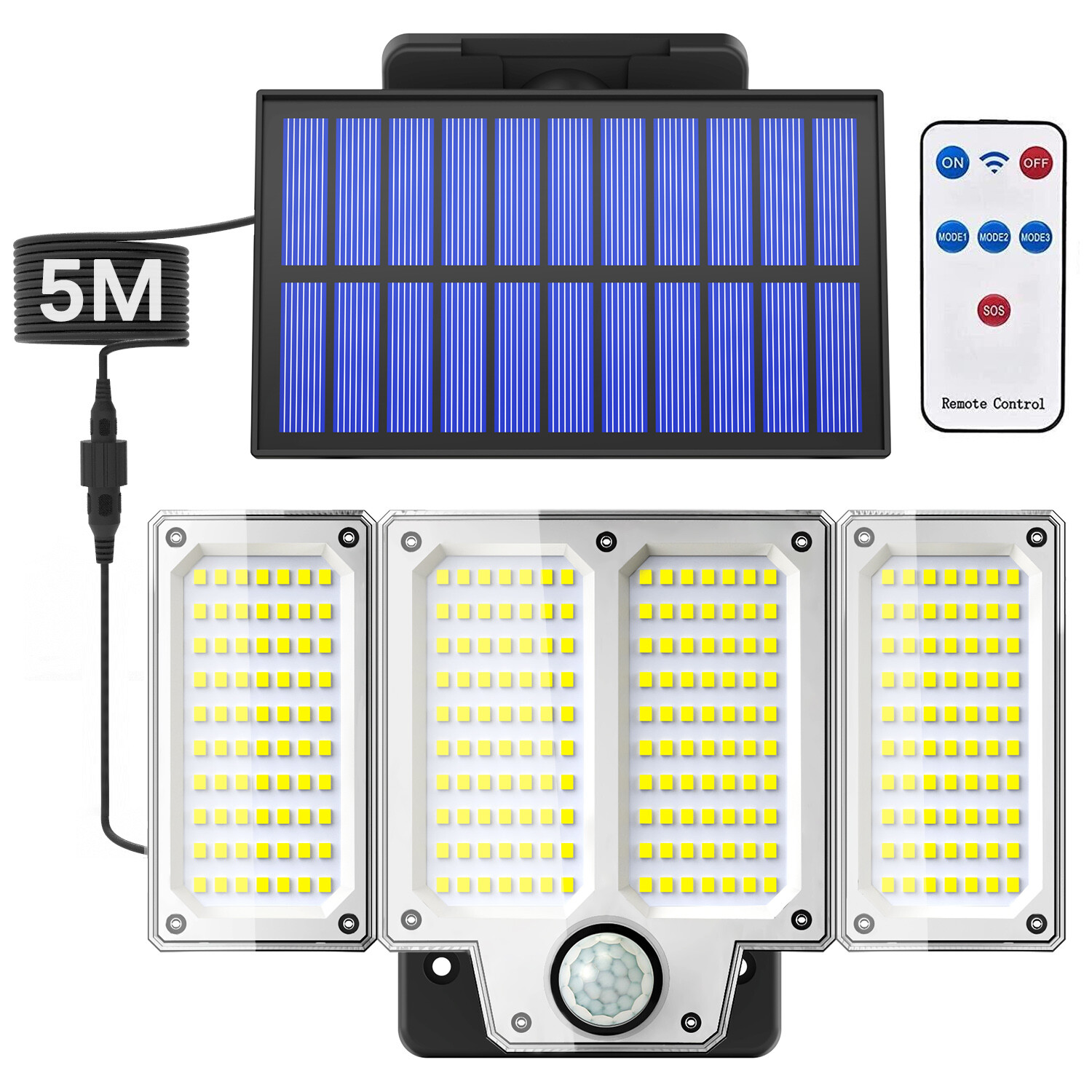 280 LED Solar Street Light Motion Sensor Outdoor Garden Wall Security Flood Lamp gallery