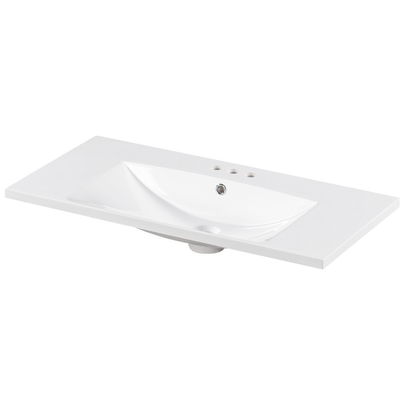 36x18" Rectangular 3 Hole Bathroom Resin Sink, Vanity Top Sink Only gallery