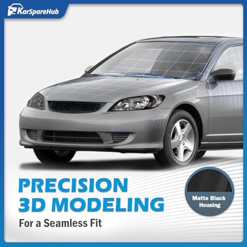 Headlights Assembly for 2004 OE Replacement Black | With High & Low Beam Bulbs gallery