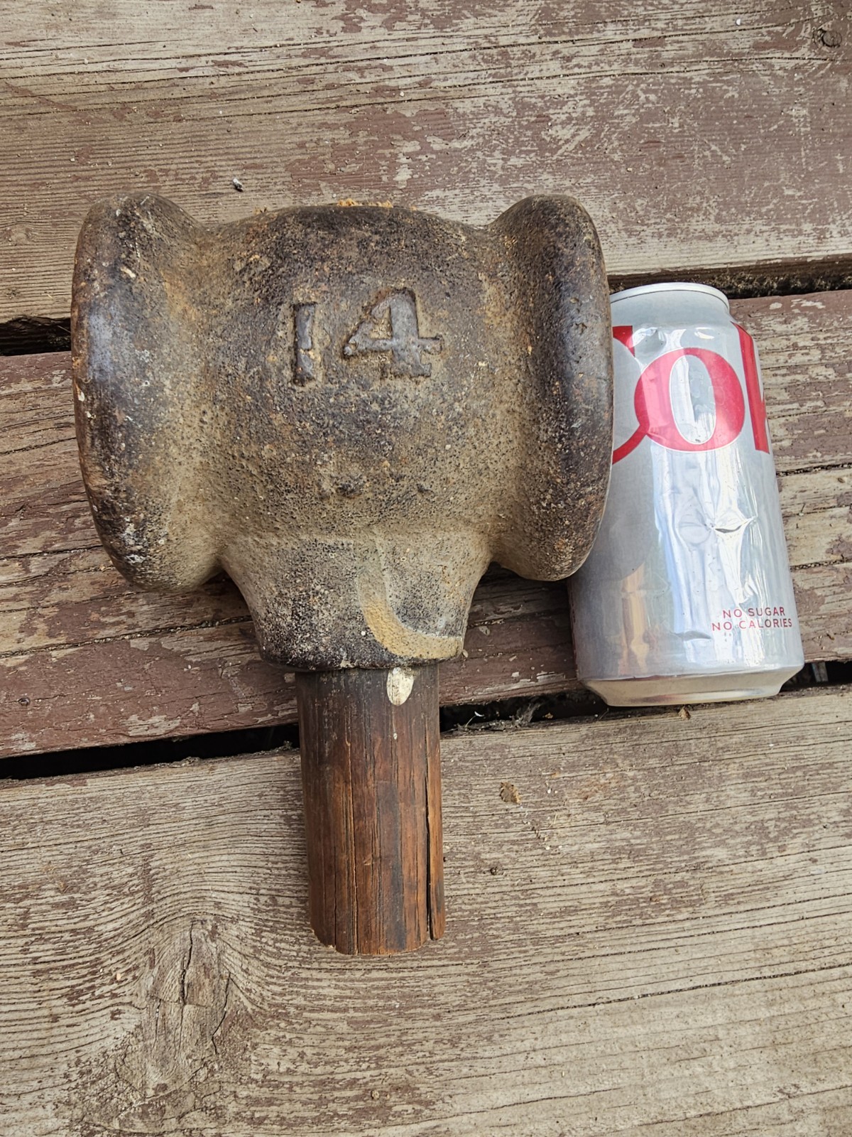 ANTIQUE IRON SLEDGEHAMMER 14 lbs RARE! gallery