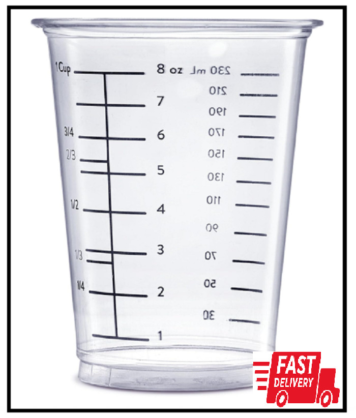 [25 Count - 10 Oz.] Multipurpose Disposable Plastic Measuring Cups - Baking, Coo gallery