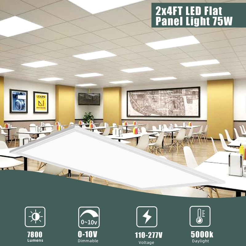 24" x 48" Flat Panel LED Ceiling Fixture, 2X4 FT LED Panel Light 75W 8400 Lumens gallery