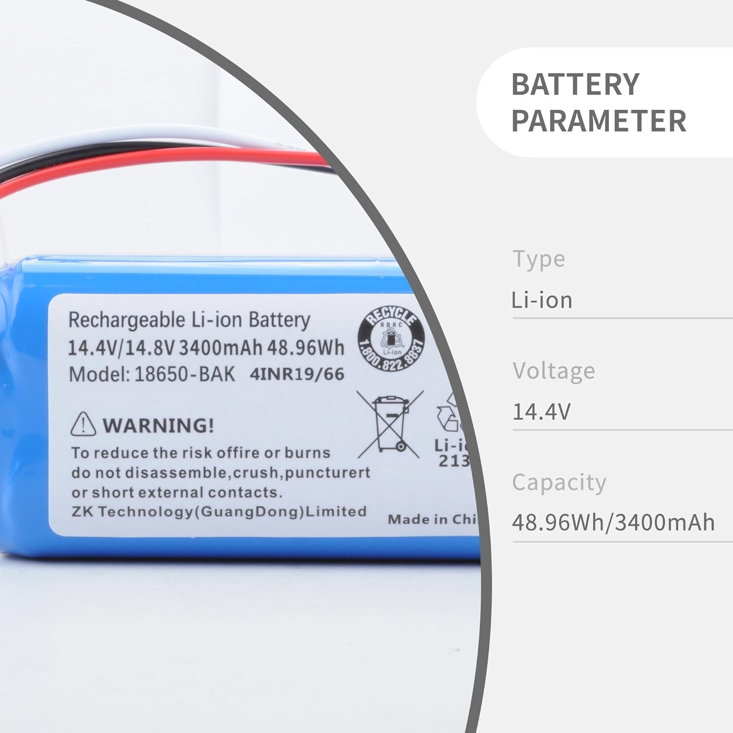 3400mAh Replacement Battery Compatible for AIRROBO P30 Robot Vacuum Cleaner gallery
