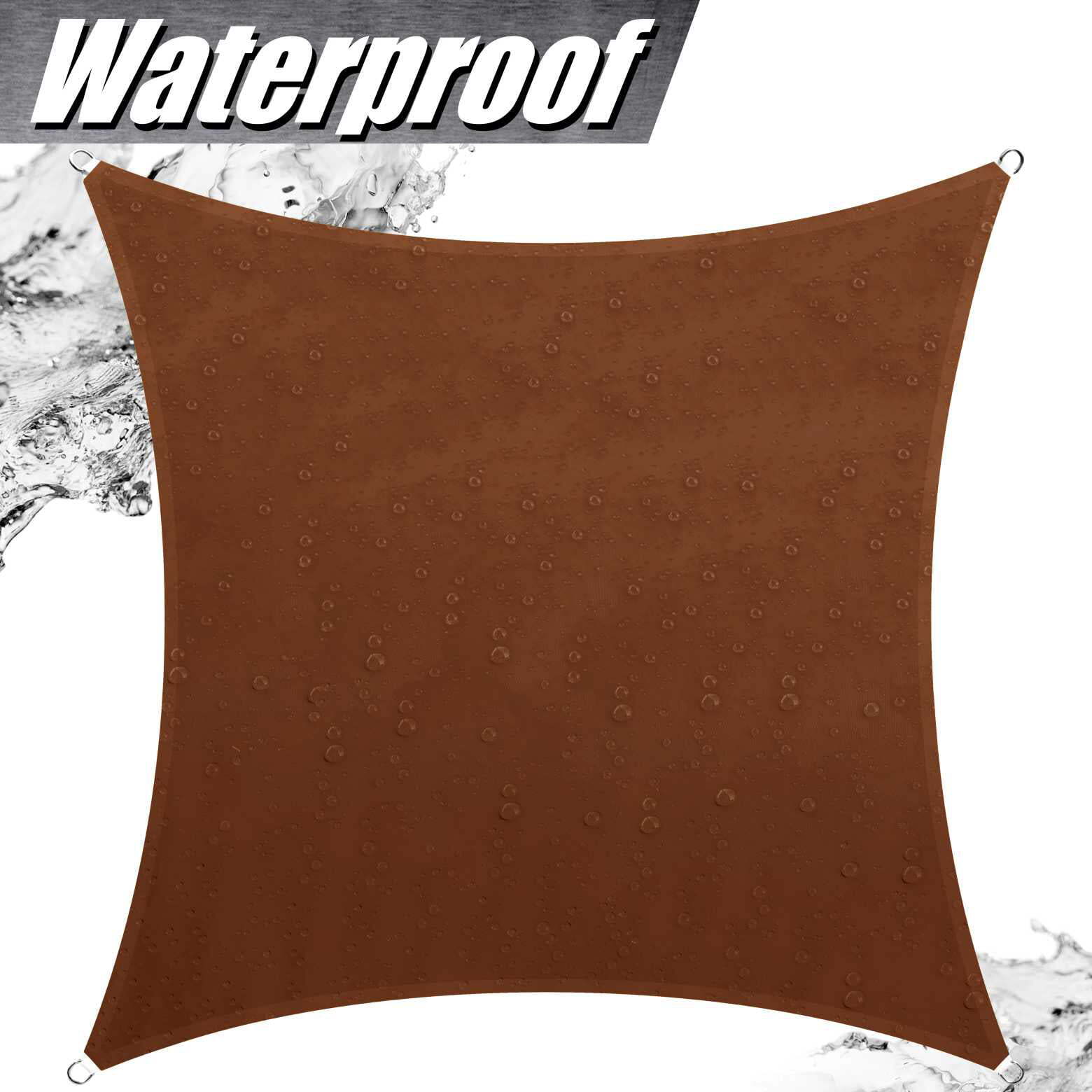 ColourTree Brown Rectangle Waterproof Sun Shade Sail Canopy Fabric Outdoor Patio gallery