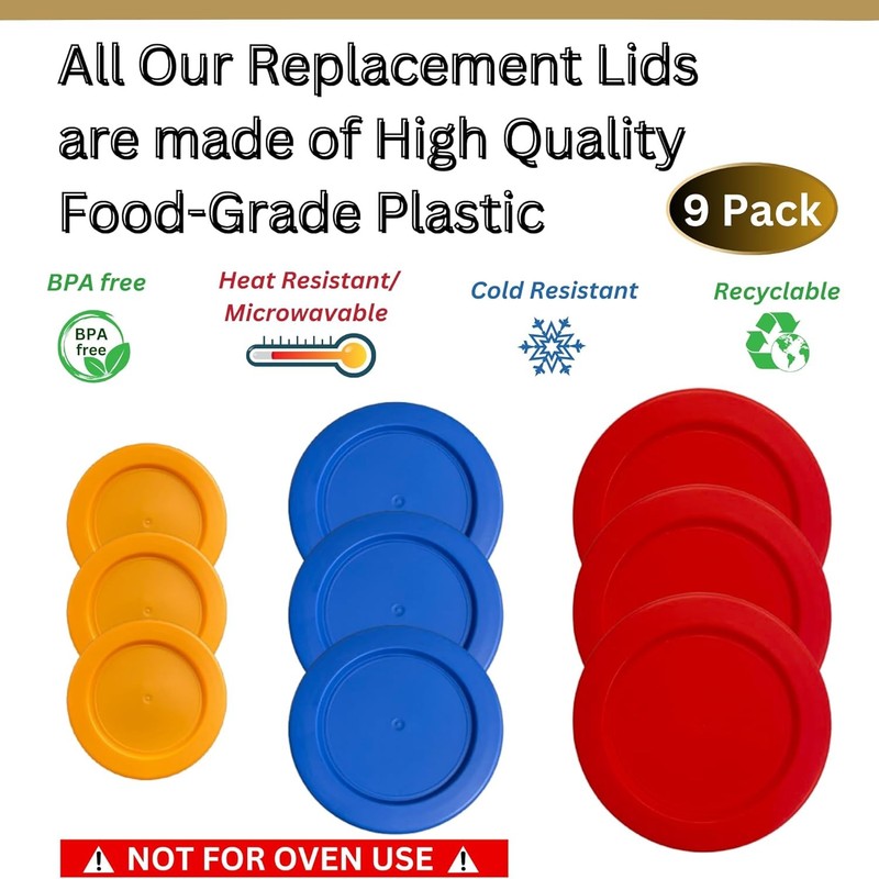 Blue, Red Replacement Lids/Covers for Pyrex, Anchor Hocking & KlareWare gallery