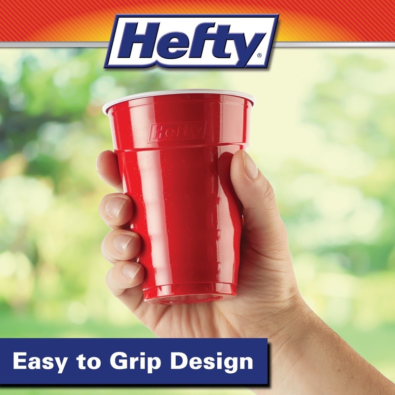 Hefty Party On Disposable Plastic Cups, Red, 18 oz, 50 Count pack of 2 FREESHIP gallery