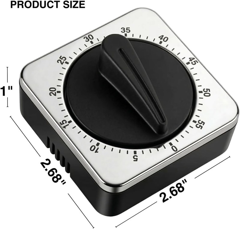 Mechanical Kitchen Timer Magnetic with Loud Alarm, 60-Minute Manual Wind Up A... gallery