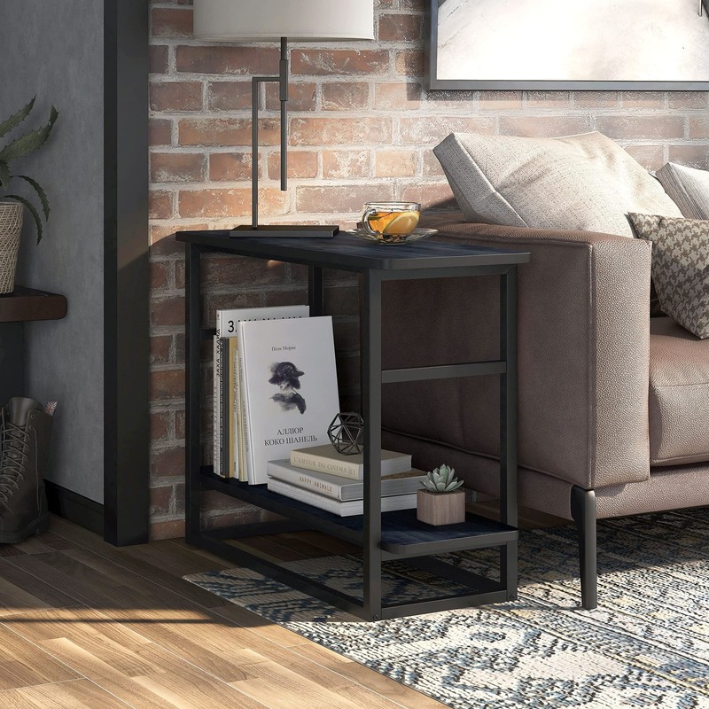 HOMES: Inside + Out Valen Transitional 1-Shelf Metal Frame 32 in. End Table f... gallery