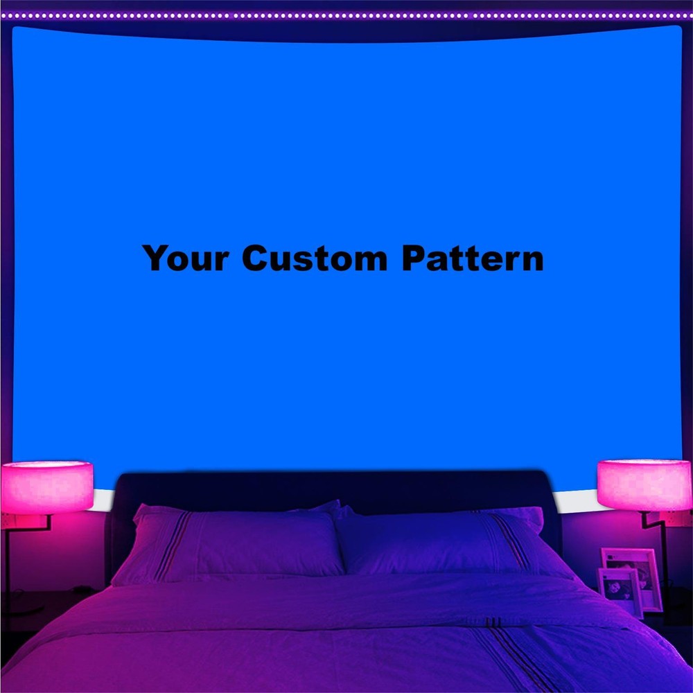 Custom Large Wall Art Blacklight Poster UV Reactive Tapestry Wall Hanging Fabric