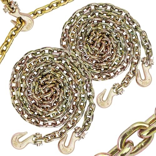 2 Pack G80 Transport Binder Chain 1/4 Inch x 15 Feet with 1/4 Inch × 15 FT Gold gallery