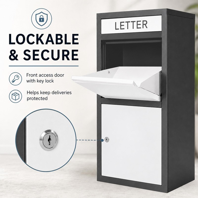 Package Delivery Boxes Galvanized Steel Parcel Mailbox with Key Lock & Hardware gallery