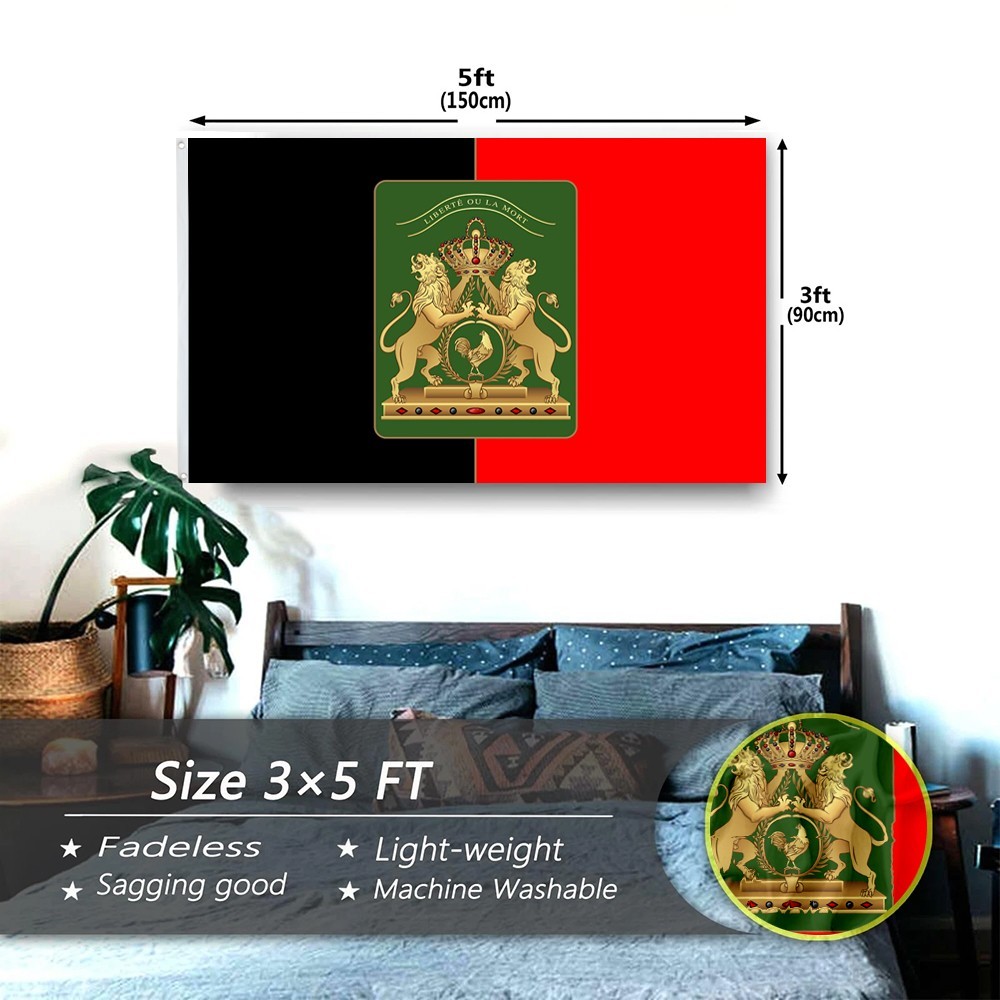 Haitian Independence Black and Red Flag, Historical Haiti Banner, 3x5ft gallery