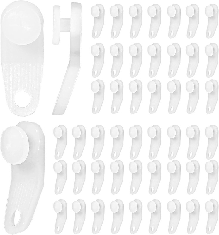 50 Pcs Smooth Plastic Curtain Track Hooks - Easy Install & Ideal for All Rooms gallery