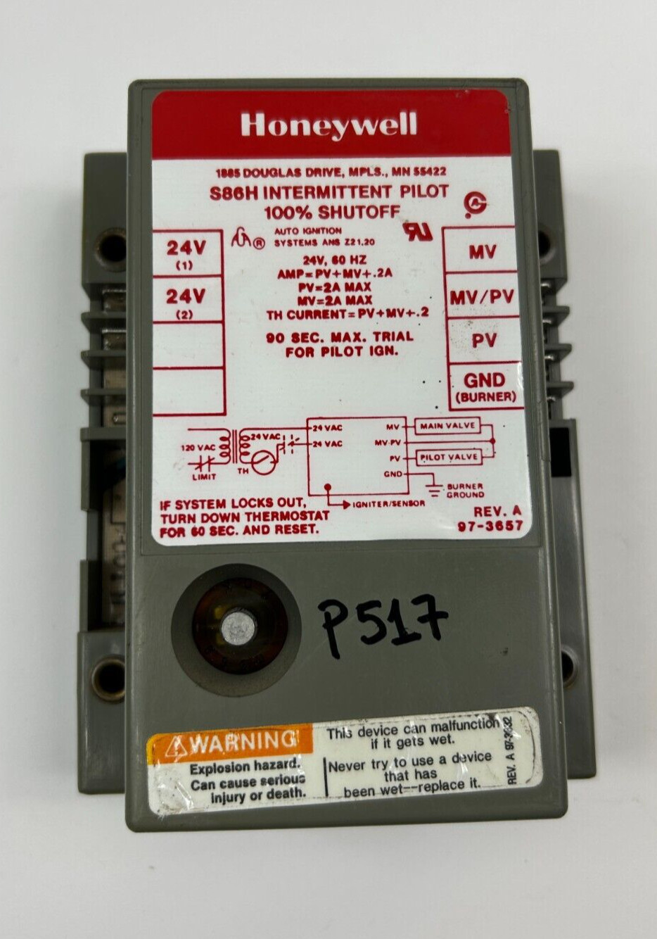 Honeywell S86H1006 24 V Ignition Module Intermittent Pilot 100% Shutoff #P517 gallery