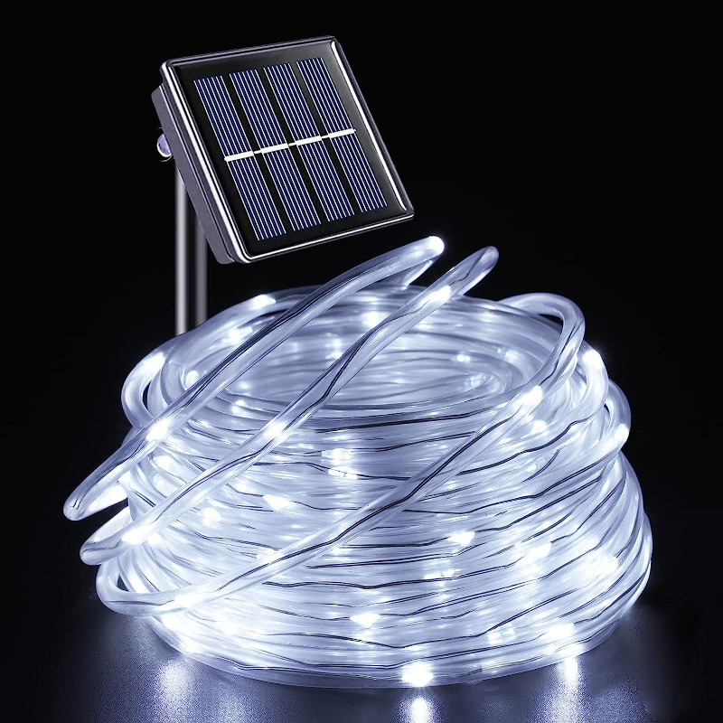 Solar powered led rope patio string fairy lights waterproof outdoor garden Decor gallery