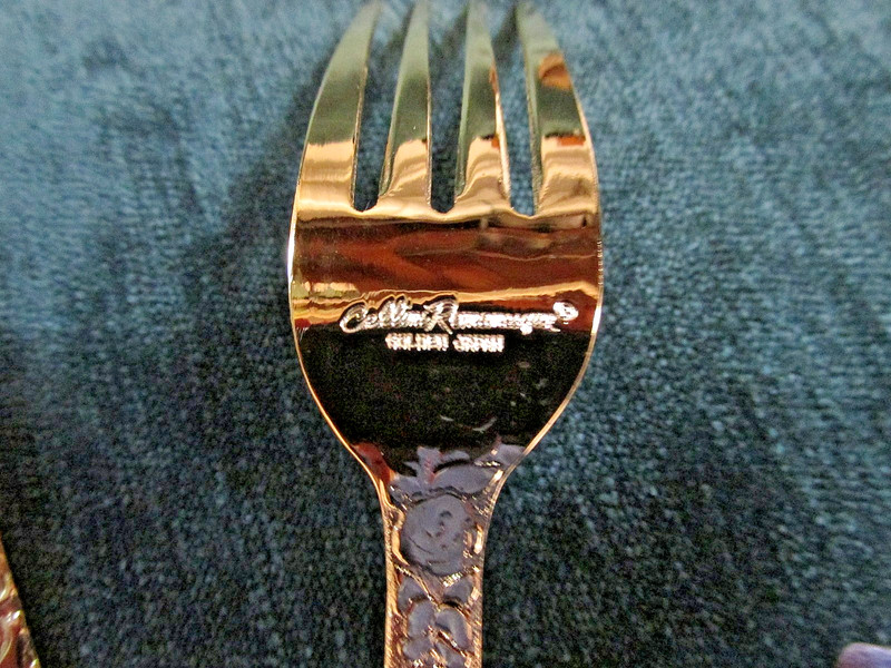 Vintage CELLINI ROMANESQUE Gold Electroplate Flatware Japan 50 Pieces gallery