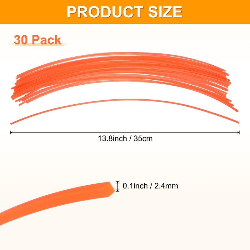 30Pcs 35x0.24cm Square Nylon Replacement Line for Electric Leaf Mulcher Red gallery