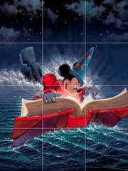fantasia wizard mickey mouse magic spell book ceramic tile mural backsplash