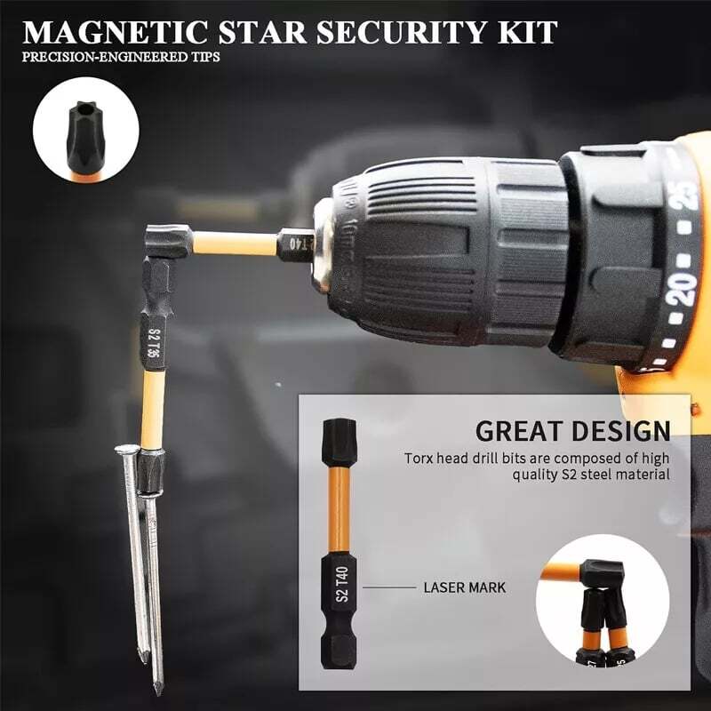 26pc Torx Security Bits - Tamper Resistant Design, Fits Safety Screws, 1/4" Hex​ gallery