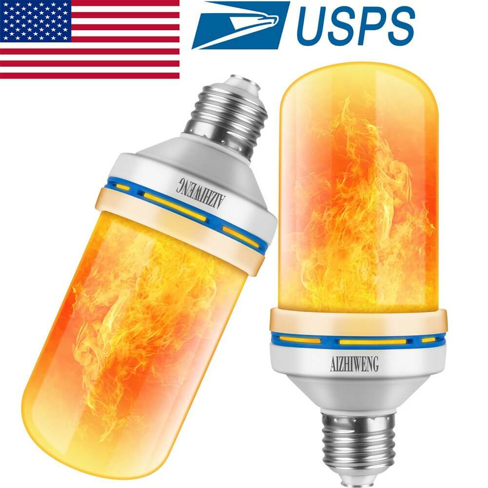 LED Flame Light Bulbs, 4 Modes E26 Base Flame Bulb with Gravity Sensor (2 PCS) gallery