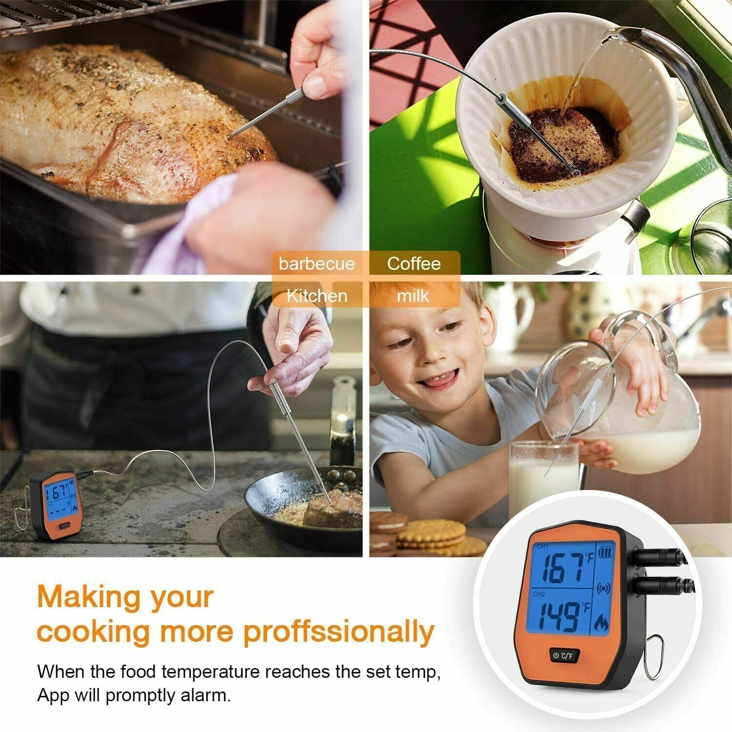 GuanTek Smart Wireless BBQ Meat Thermometer -FDA Approved Smart Food Thermometer gallery