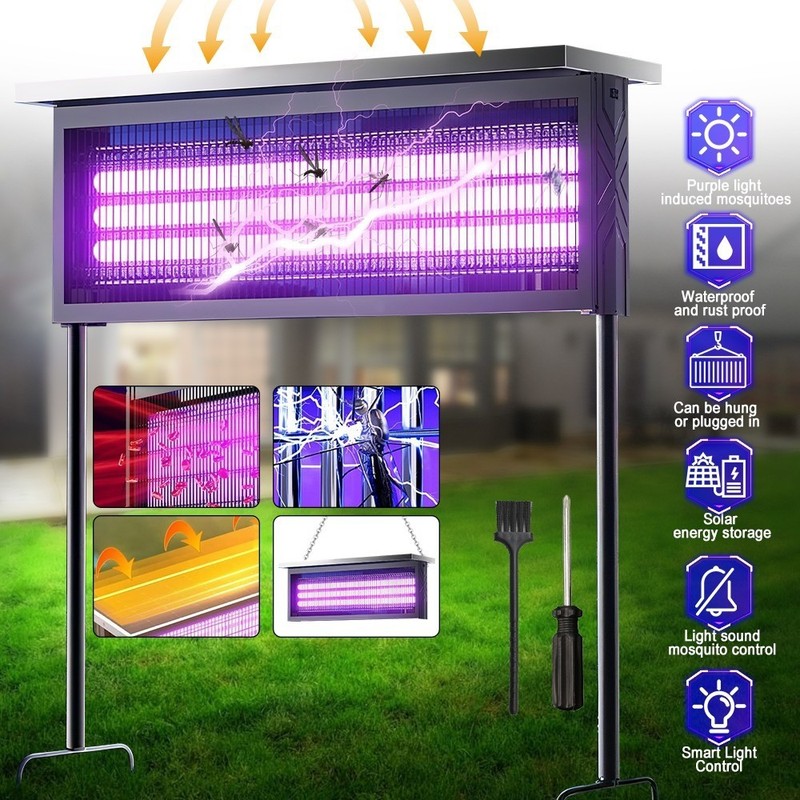 Solar Bug Zapper Outdoor Cordless Fly Trap Insect Zapper 4500V Mosquito Zapper gallery