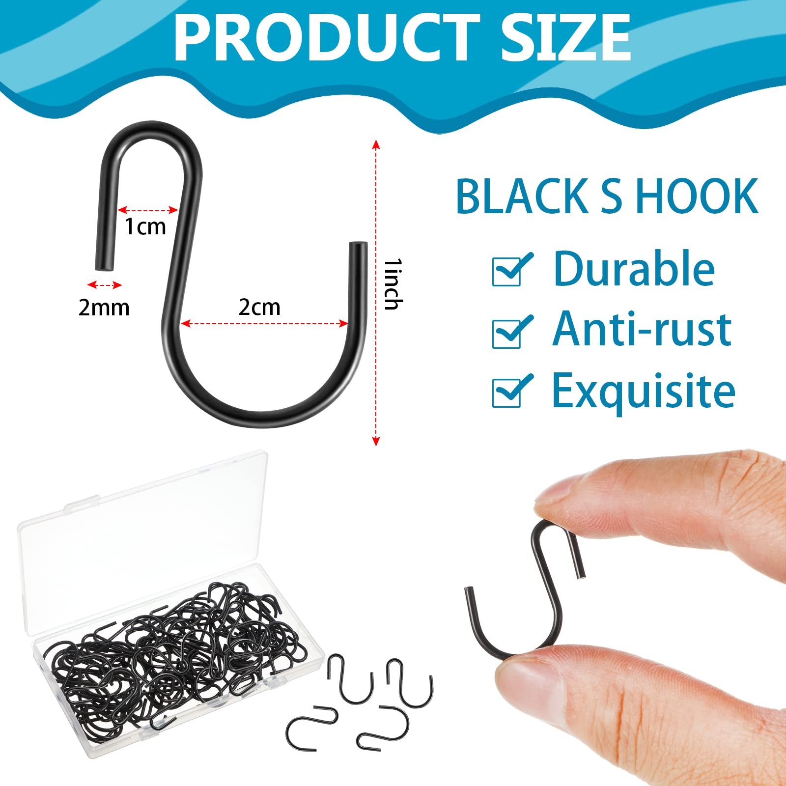 Sratte 120 Pieces Small S Hooks for Hanging Heavy Duty Mini S Shaped Metal Ho... gallery