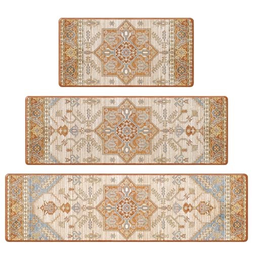 Long Kitchen Rugs Sets of 3 for Floor, Farmhouse Decorative Kitchen Mats Boho gallery