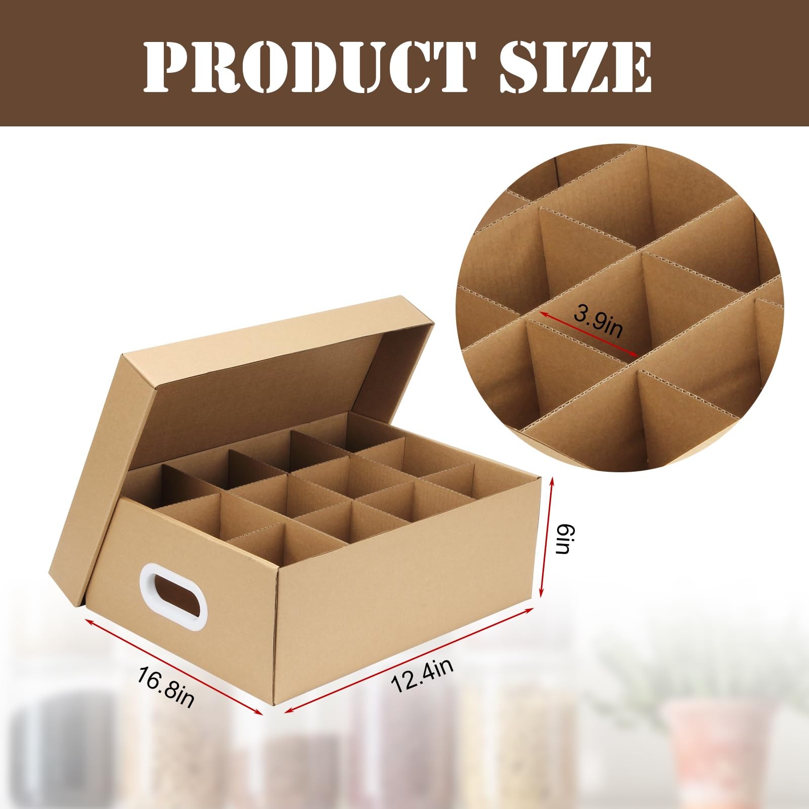 Organize 12 Mason Jars Safely - Cardboard Storage Box Set with Handles gallery