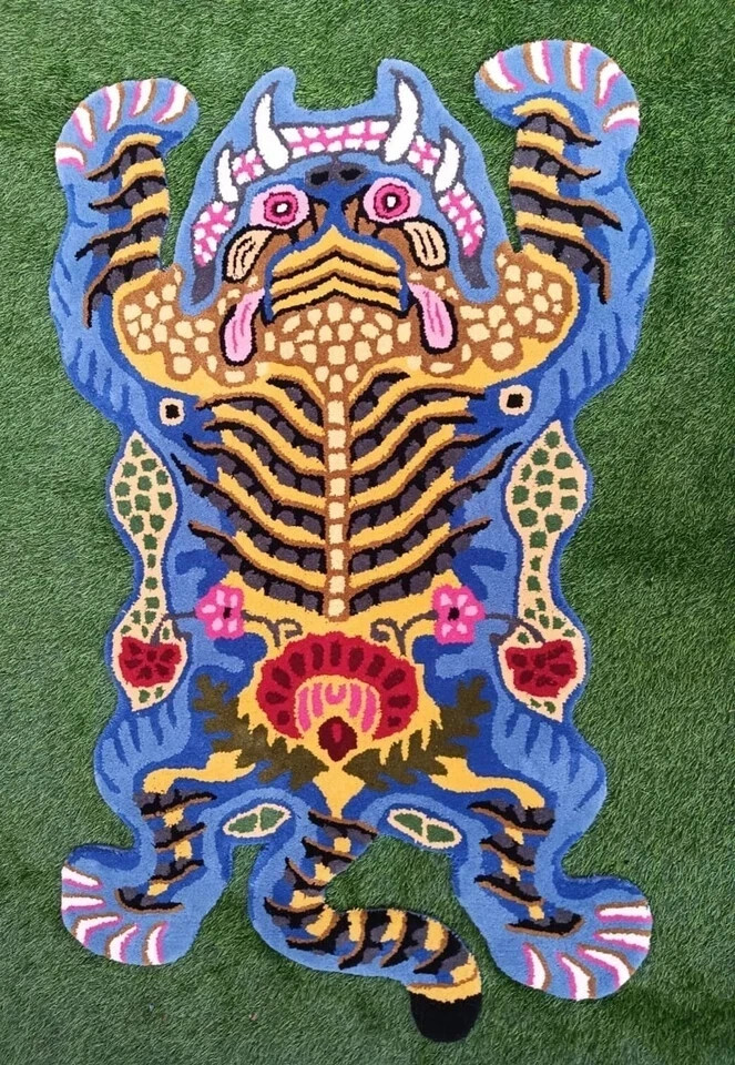 Hand Tufted Tibetan Tiger Rug Multicolored Rug Hand Tufted Area Rug gallery