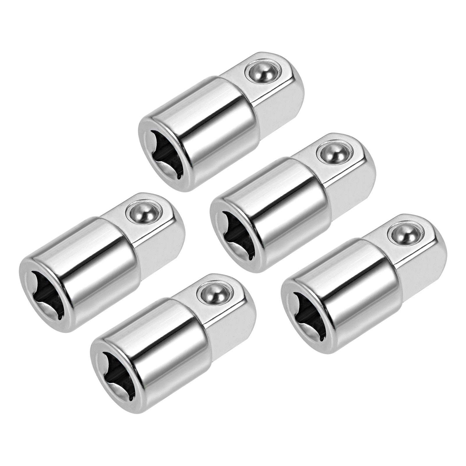 5pcs 1/4" Drive (F) x 3/8" (M) Socket Reducer Adapters Female to Male Silver gallery