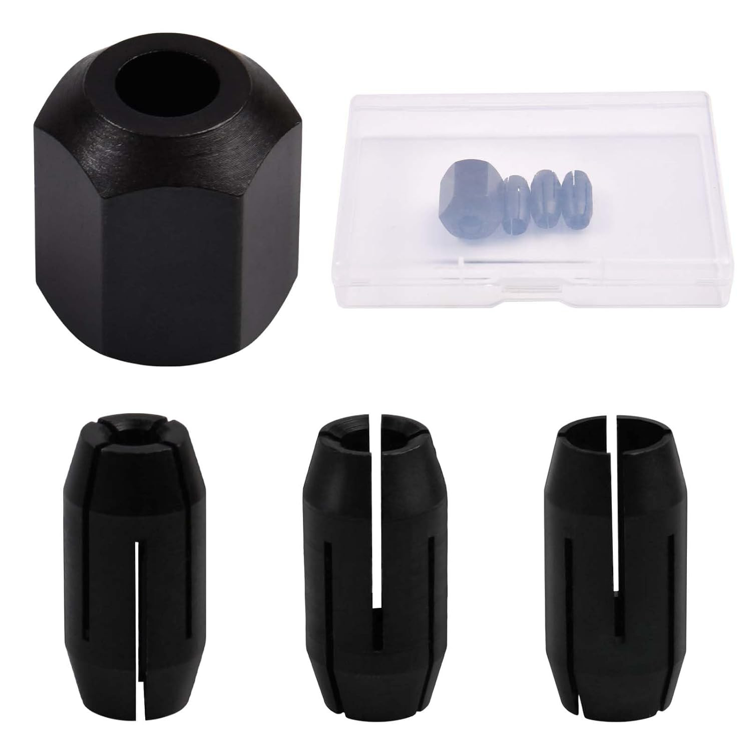 4 Pack CN1 Collet and Nut Kit 3 Collets (1/8-Inch, 5/32-Inch, 1/4-Inch) and 1 N gallery