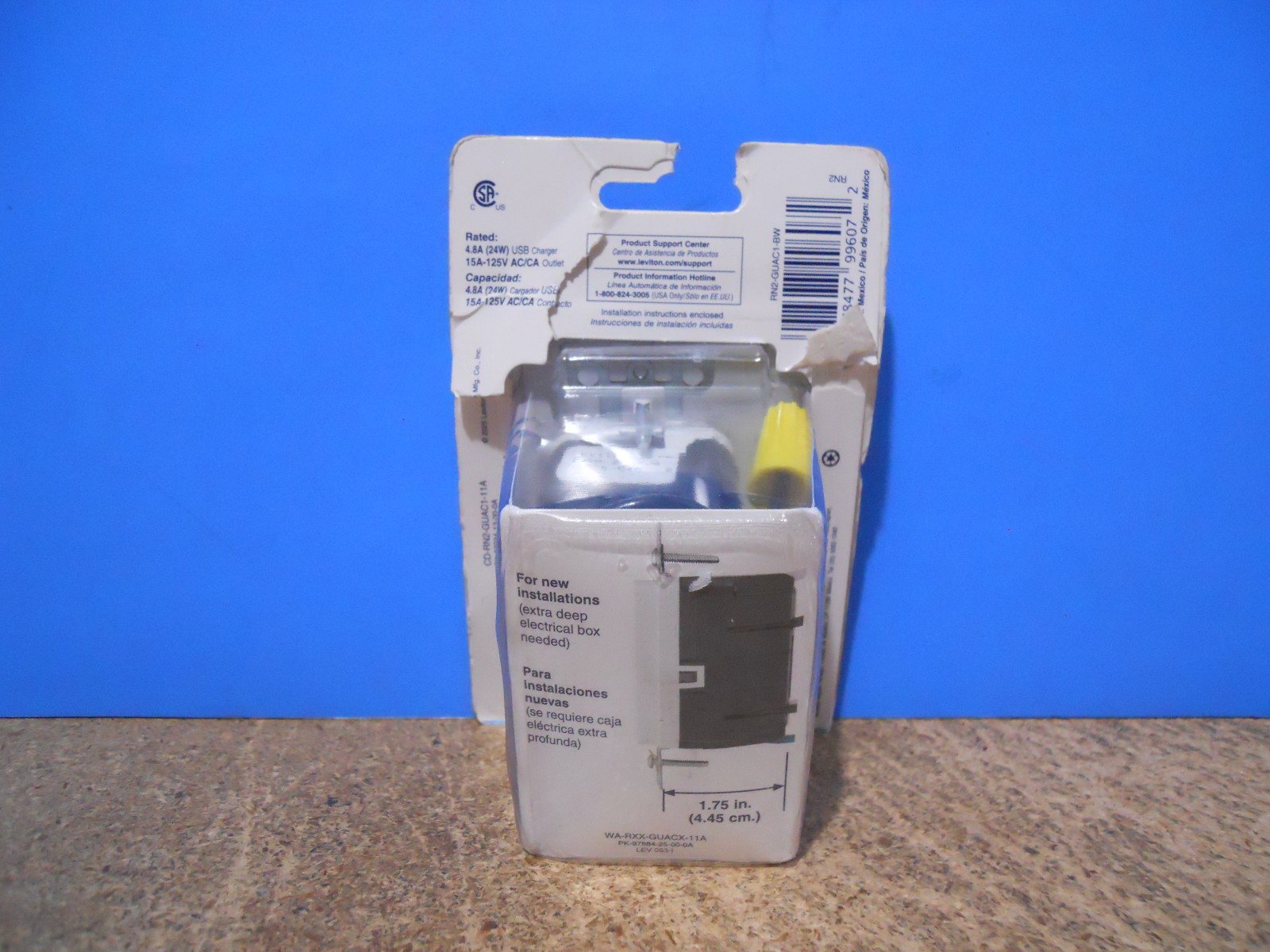 Leviton Decora+ Protection 24W USB A USB C GFCI Outlet GUAC1-BW White gallery