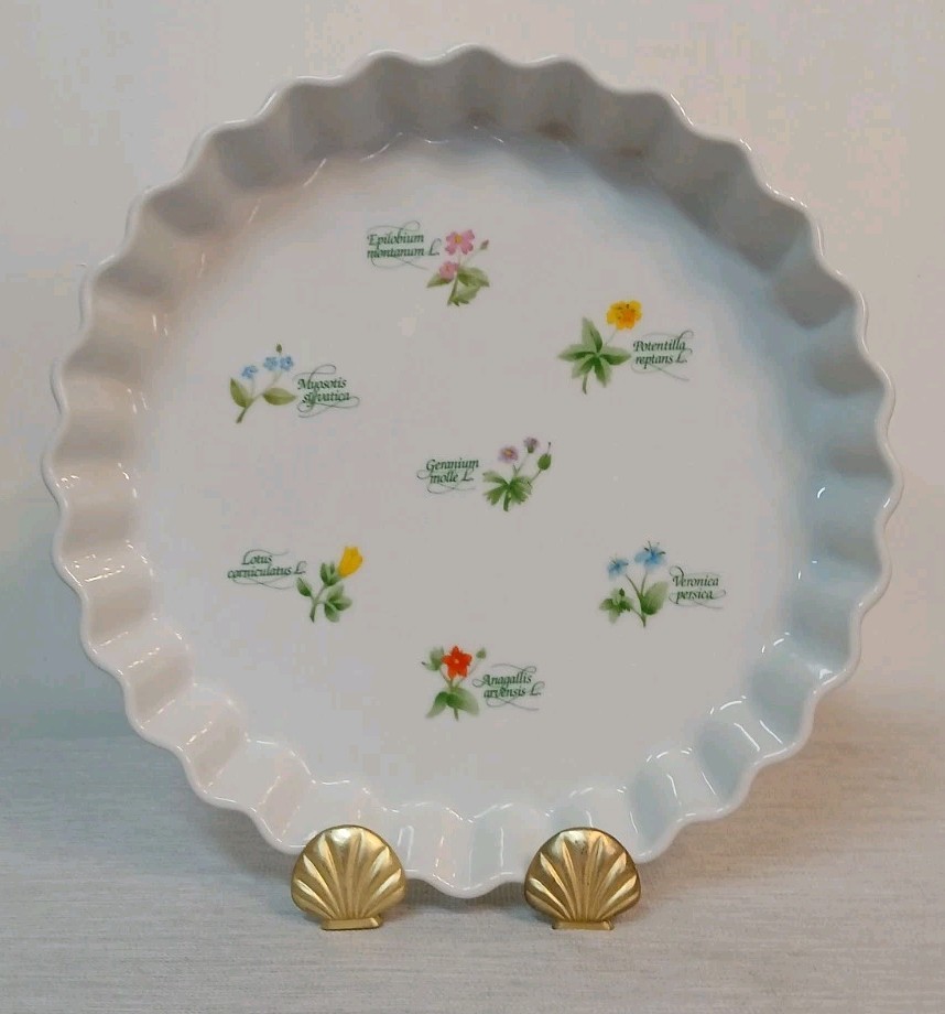 Anchor Hocking Wild Flower Pattern Quiche Tarte Dish Baking Vintage Cottage Core gallery