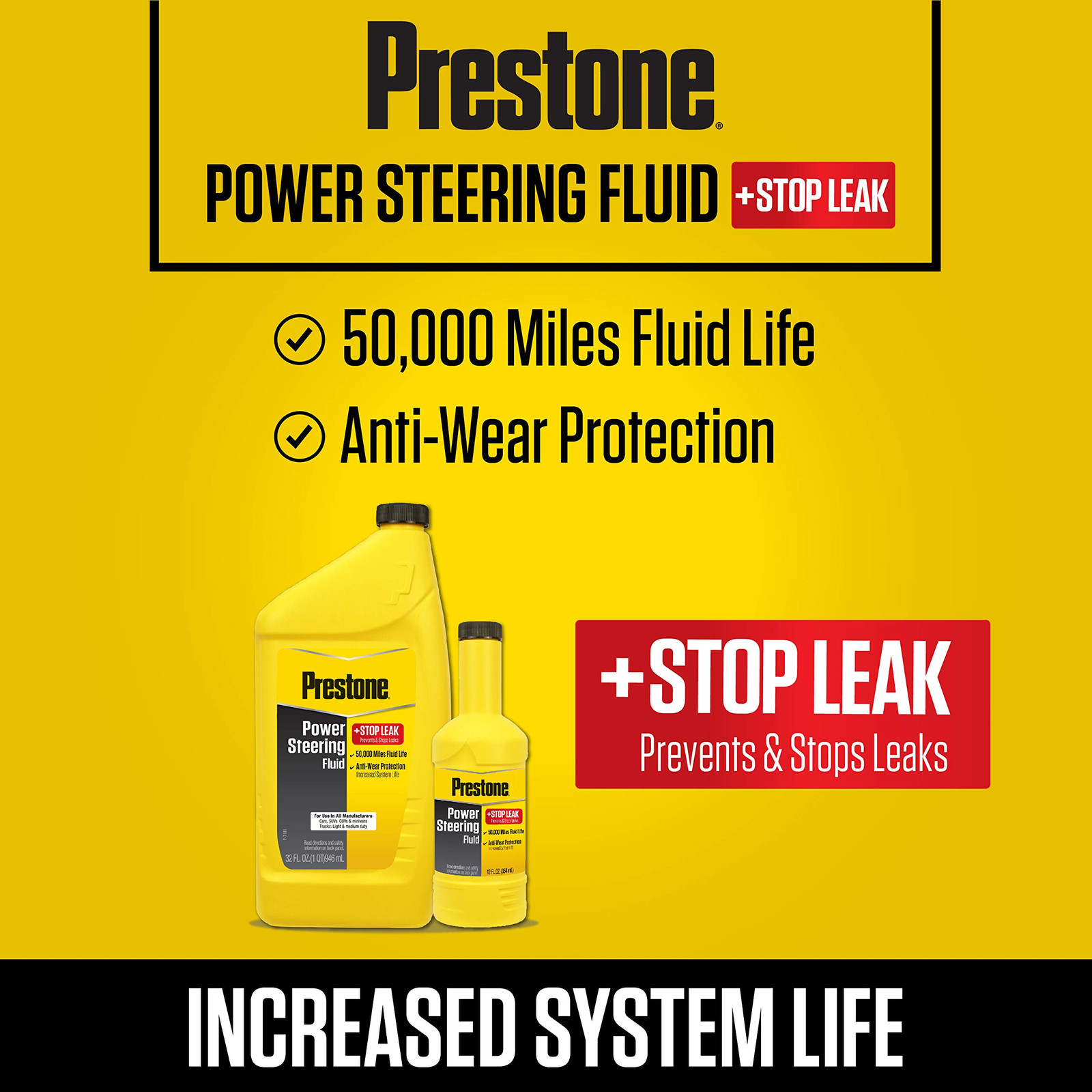 Prestone Power Steering Fluid with Stop Leak 12 oz Anti Wear Seal Protection gallery