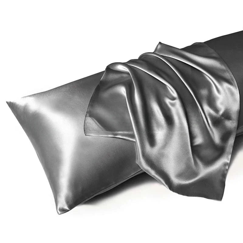 Solid Silk Pillowcases Decorative Luxury Cushion Cover Envelope Style Hair Skin gallery