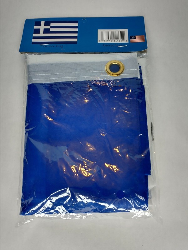 Greece Flag Canvas Header Brass Grommets 3'×5' gallery