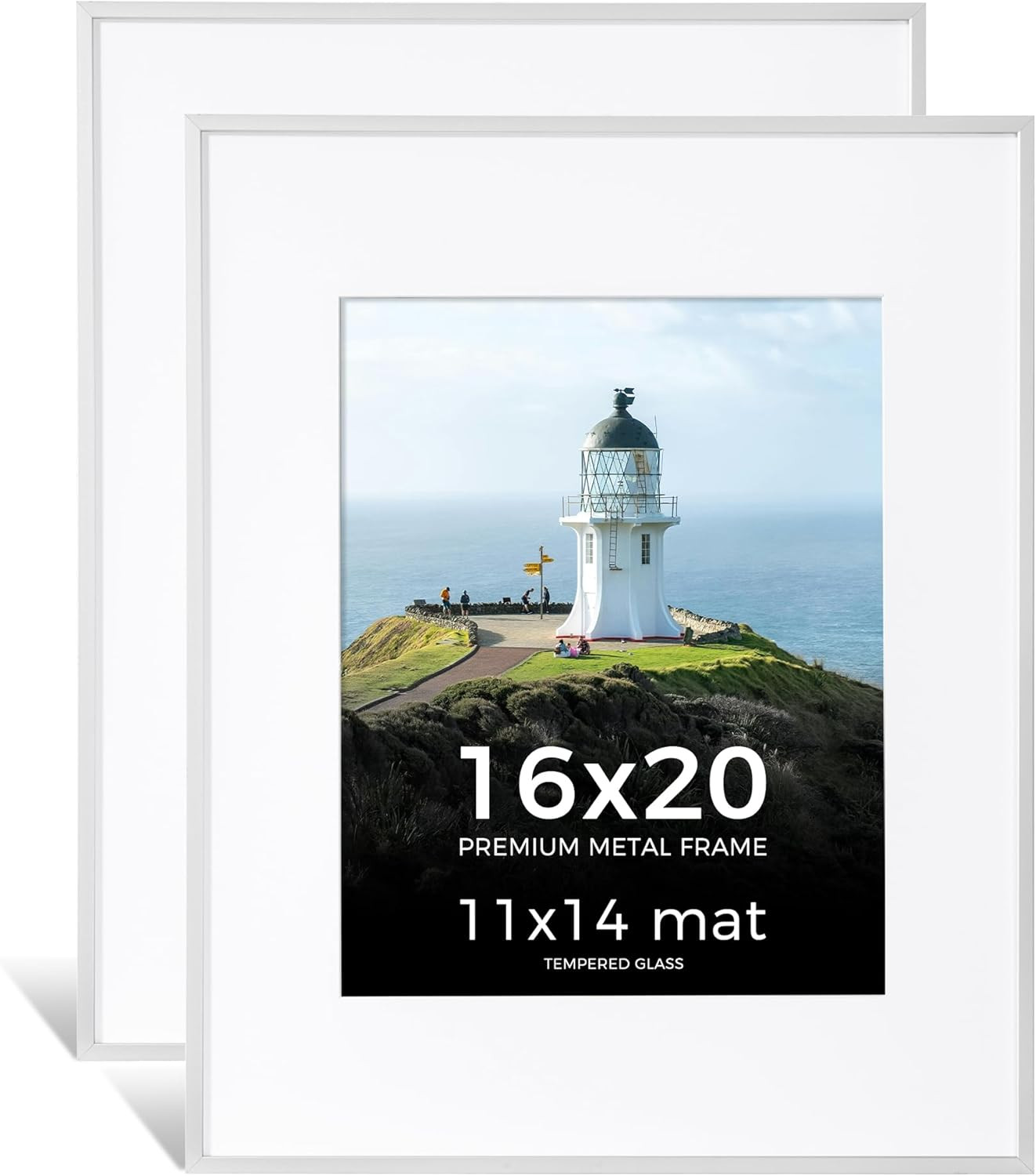 16X20 Silver Picture Frame, High-End Aluminum Silver Photo Frame 16X20 with Mat gallery