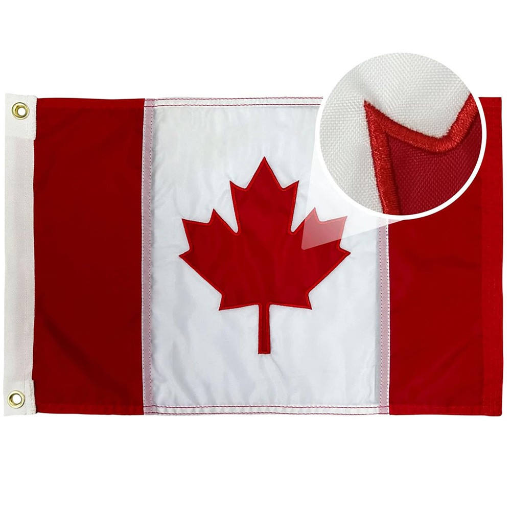 Embroidered Canada Flag 210D Heavy Duty Canadian Flag Luxury Double Sided Flag gallery