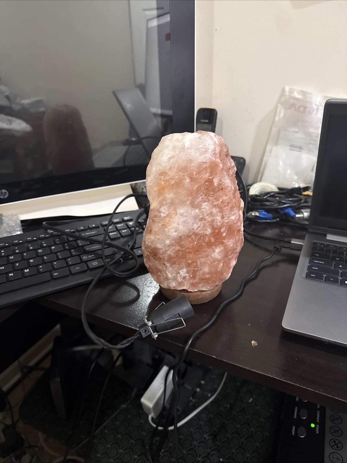 WBM Salt Lamp - Himalayan Salt Lamp , Natural Pink Crystal, 5-7 lbs, Wooden Base gallery
