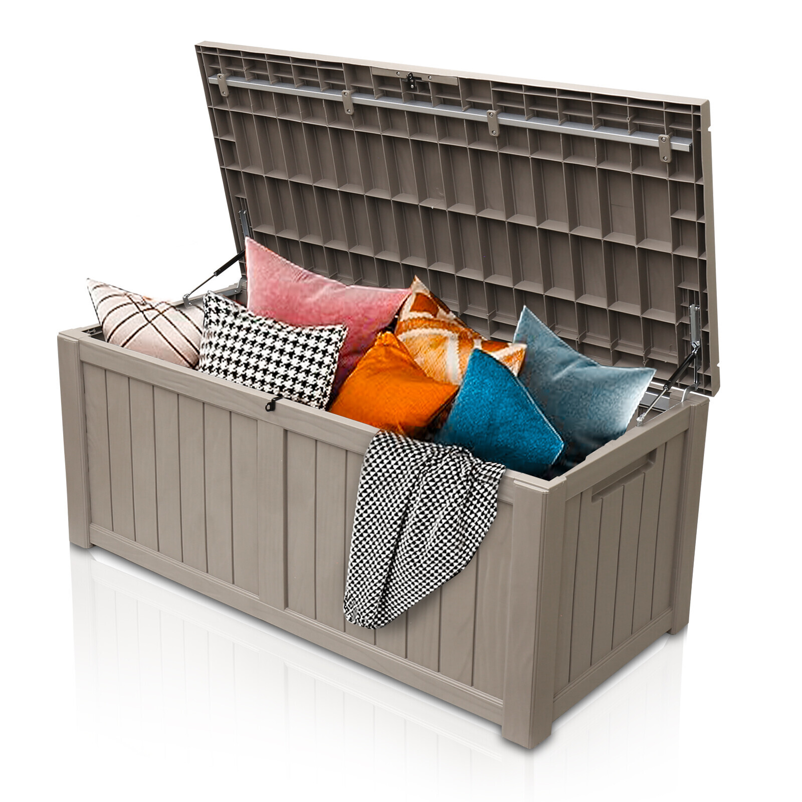 120 Gallon Deck Box Storage Outdoor Patio Chest Organizer Furniture Garden Bench gallery